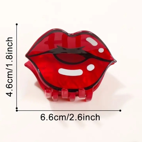 💖  3/$30 💖 Red Hot Lips Hair Claw - Picture 2 of 4